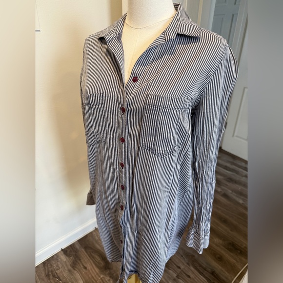 Tianello by Steve Barraza Striped Button-Down Tunic – Size Small - Picture 2 of 5